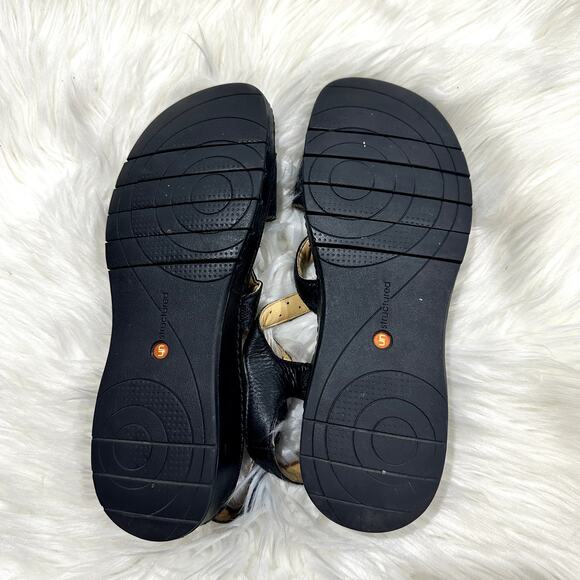 Clarks Unstructured Black Leather Sandals Sz 8.5 - Picture 9 of 9